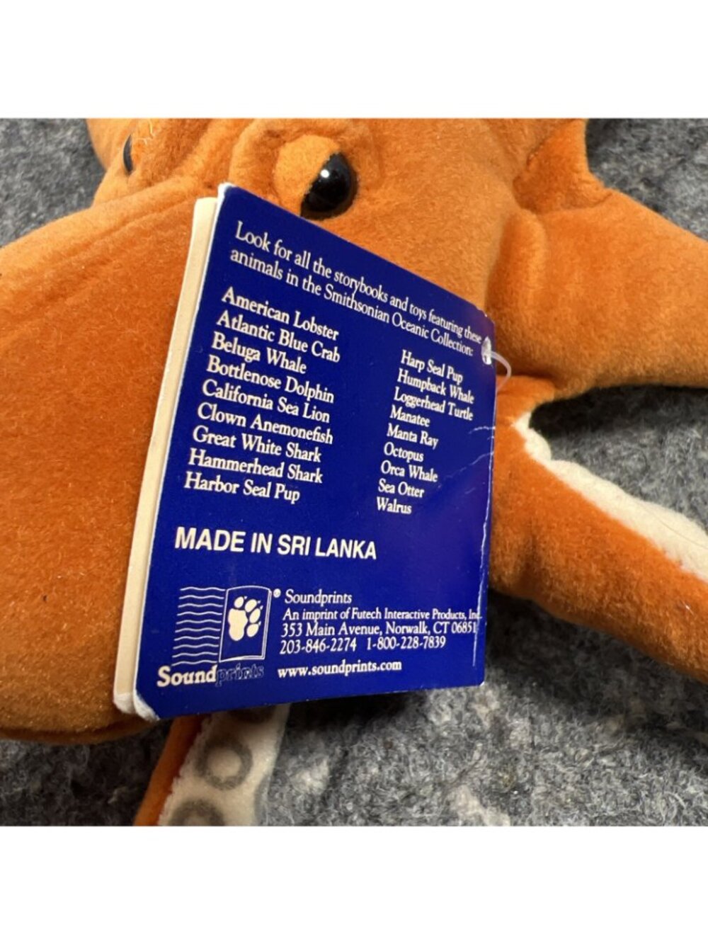 Vintage Octopus Plush 11” Soundprints Smithsonian Oceanic Collection Stuffed - Picture 9 of 11